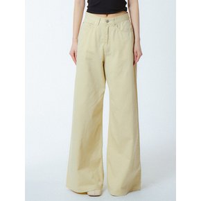 와이드 플레어 면팬츠 크림베이지_WIDE FLARE COTTON PANTS CREAM-BEIGE