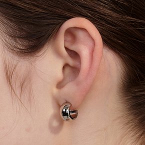 [헤이] glossy metal hoop earring