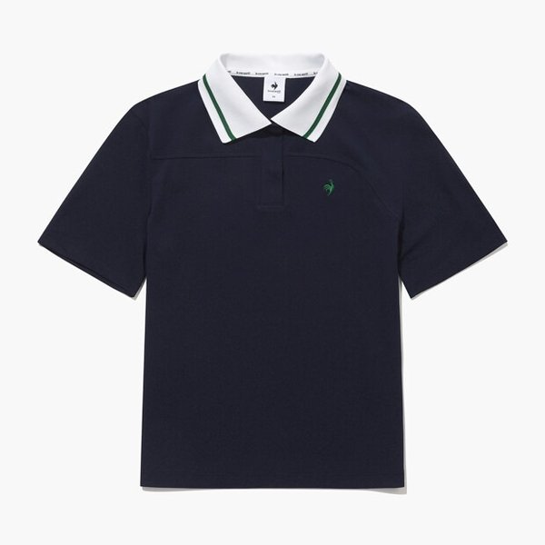 [여주점] 여성 변형 절개 포인트 반팔 카라 티셔츠 GQ122LTS39 NAVY