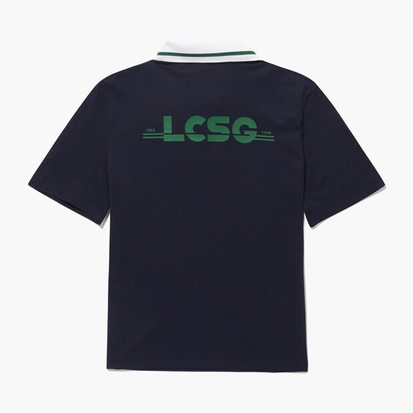 [여주점] 여성 변형 절개 포인트 반팔 카라 티셔츠 GQ122LTS39 NAVY