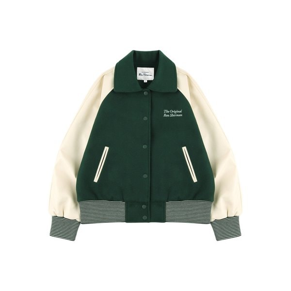 여성 카라형 울 바시티 점퍼 BNDJP921F