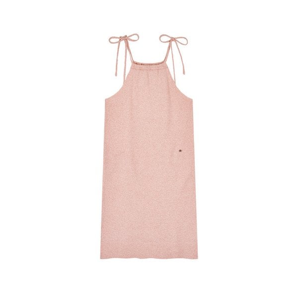 홀터넥 부클 니트 원피스 (pink)