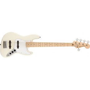 Squier by Fender Affinity Jazz Bass V, Maple Fingerboard, White Pickguard, Olympic White