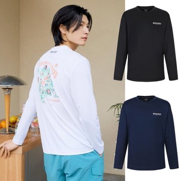 디스커버리 [24S/S] 디스커버리 DMSW7A043 남성 메인크루 그래픽 워터 긴팔티 래쉬가드 수영 워터 티셔츠