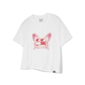 CBDUWTS014WH 우먼 WAVE 로고 심볼 BUTTERFLY 크롭 반팔 티셔츠 화이트 4083290