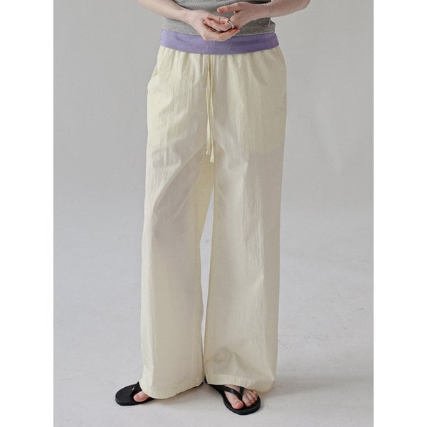 소프트 자수 밴딩 팬츠_butter