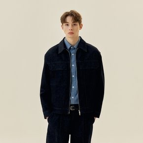 로우 데님 집업 트러커