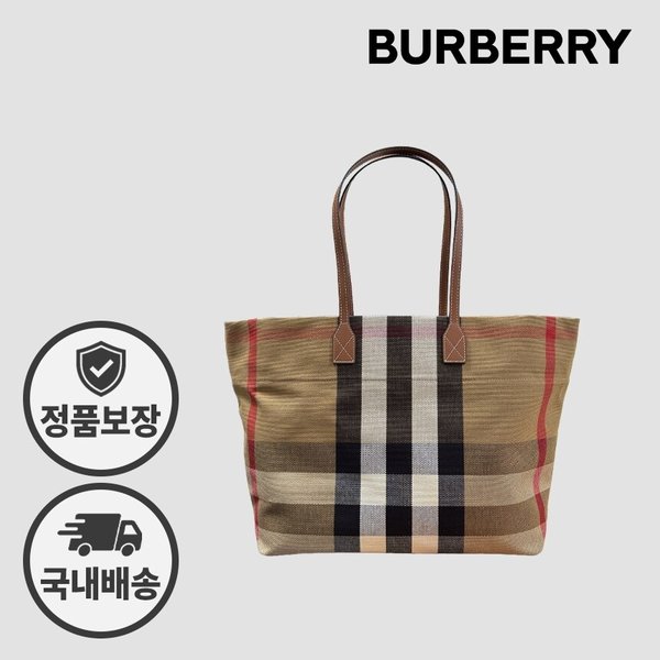 런던체크 토트백 쇼퍼백 80840471 미디엄 토프브라운