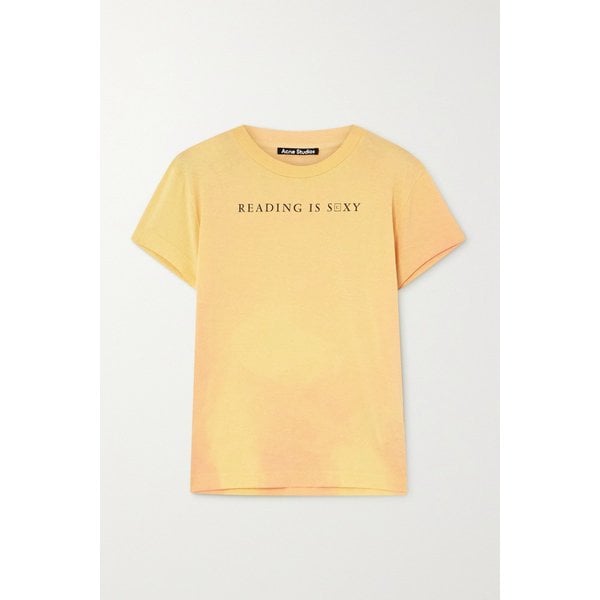 프린트 코튼 저지 티셔츠 오렌지 1647597286238975