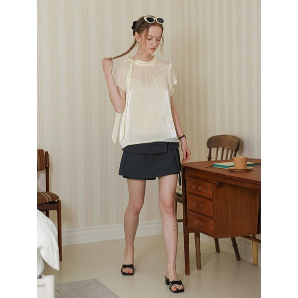 DD_Elegant tie neck blouse_IVORY
