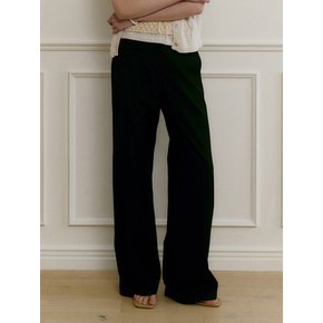 SIDE CURVED WIDE PANTS (moat black)