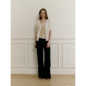 SIDE CURVED WIDE PANTS (moat black)