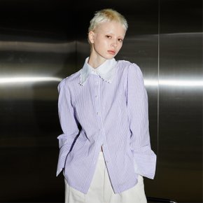 [와이제이] POWDER LAVENDER STRIPE SHIRTS