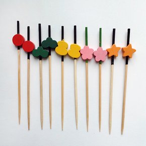 무지개꼬지 10개 일회용 파티 꼬지 예쁜꼬지 어린이집 소풍 도시락 면회 답레품 생일 피크닉