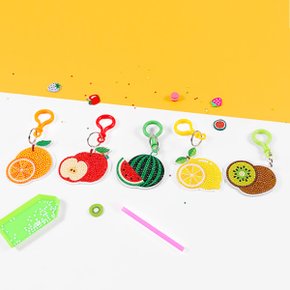과일 어린이 보석십자수 열쇠고리 키링 만들기 (5종) 아크릴 가방장식 비즈 diy