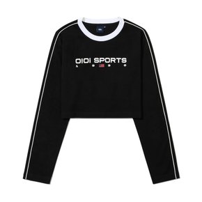 1990 SPORTS CROP L/S T-SHIRT 1990_BLACK