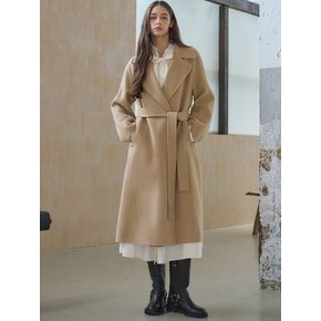 CASHMERE BELTED HANDMADE OPEN COAT(2colors)