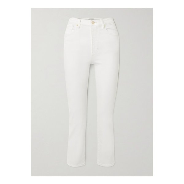 더 펜슬 크롭 하이라이즈 슬림 진 화이트 46376663162833509