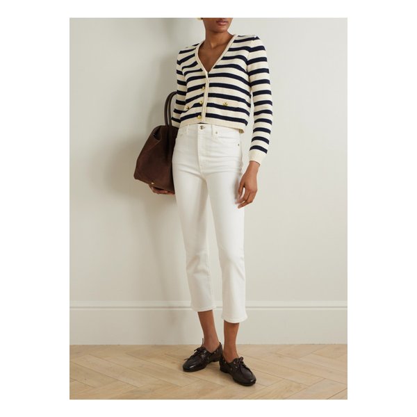 더 펜슬 크롭 하이라이즈 슬림 진 화이트 46376663162833509