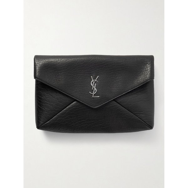 로고 장식 풀그레인 가죽 파우치 46376663163034700