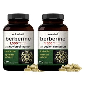 네이처벨 베르베린 실론시나몬 바베린 Berberine 1500mg Ceylon Cinnamon 1200mg 240캡슐 2팩