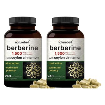  네이처벨 베르베린 실론시나몬 바베린 Berberine 1500mg Ceylon Cinnamon 1200mg 240캡슐 2팩