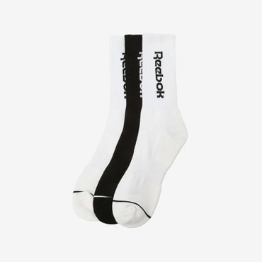 리복 데일리 롱삭스 3PACK - 화이트:화이트:블랙