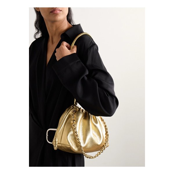 플라멩코 메탈릭 가죽 클러치 골드 1647597352098209