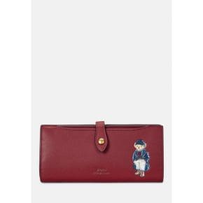 5297258 Ralph Lauren Polo Bear Leather Snap Wallet - chianti