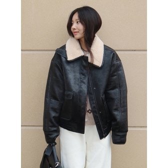 시야쥬 [단독] SIOT4173 페이크 무스탕 봄버 자켓_2Colors