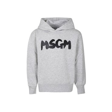 MSGM 24FW 키즈 여성 로고 후드티 그레이 F4MSJUHS057 107