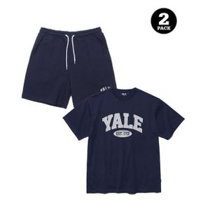 예일 (23SS) 2 TONE ARCH TEE + SWEAT SHORTS PACKAGE 네이비