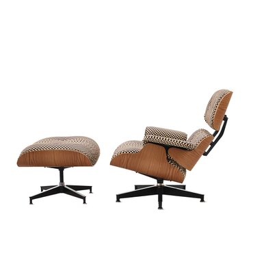 허먼밀러 [허먼밀러 공식딜러] Eames Lounge Chair&Ottoman (Checker Siena Dark&Khaki/Walnut)