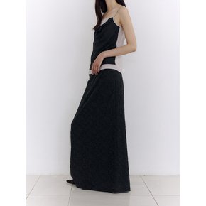 JACQUARD MAXI SKIRT [BLACK]