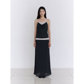 JACQUARD MAXI SKIRT [BLACK]