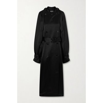 토템 더블브레스트 드레이프 새틴 트렌치 코트 46376663162979007