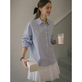 Basic placid cotton shirt_Skyblue