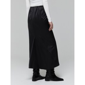 STRAP SILK SKIRT_BLACK