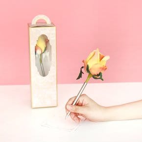 옐로우오렌지 타이니 로즈 장미 플라워펜 - yellow orange tiny rose flower pen