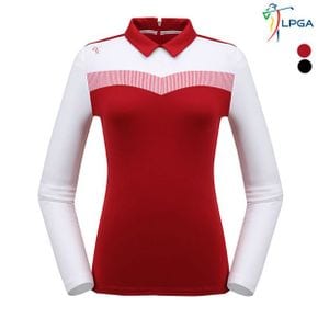 여성 패턴배색 포인트 제에리 티셔츠  L184TS662P _P300450854