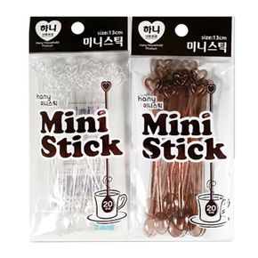 커피숍 카페 일회용 커피 미니스틱 13cm 20P 색상랜덤