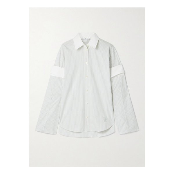 레이어드 스트라이프 코튼 포플린 셔츠 화이트 1647597355986610