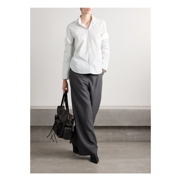 레이어드 스트라이프 코튼 포플린 셔츠 화이트 1647597355986610