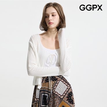 GGPX 넥 끈 시스루 가디건 (GP4KG020F)