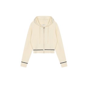 Line Hood Zipper Cardigan