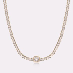 Classic Luxe Bezel Tennis Necklace SSKB102NYW420