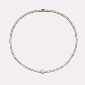 Classic Luxe Bezel Tennis Necklace SSKB102NYW420