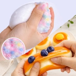 팬케이크 찐득 말랑이 비즈 슈팅볼 슬랑이 스퀴시 스트레스 볼 음식모형 촉감놀이 키덜트 선물