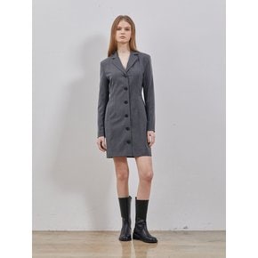 WOOL TAILORED MINI DRESS GREY