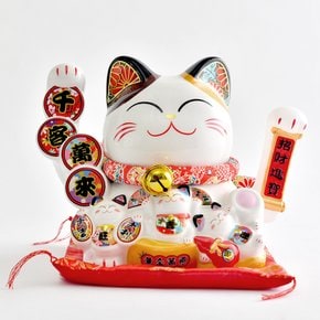 행운가득 개업선물 마네키네코 손흔드는 일본 복고양이 중형